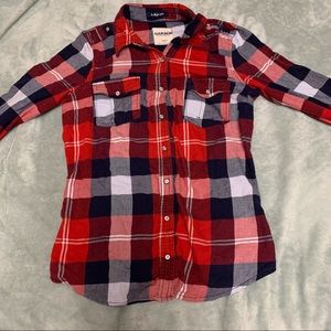 Size xs plaid button up